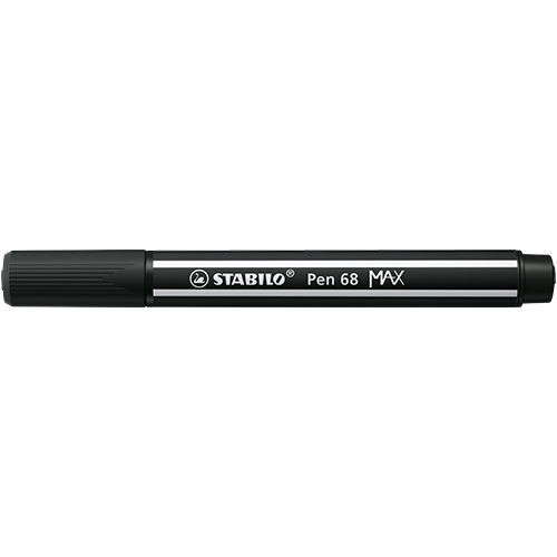 Rostirón Stabilo Pen 68 MAX prémium vágott heggyel fekete 1 Rostirón Stabilo Pen 68 MAX prémium vágott heggyel fekete