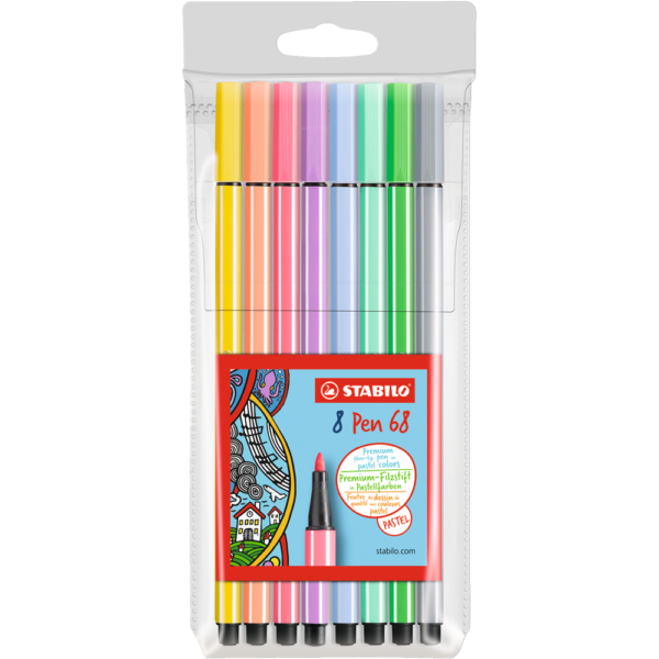 Rostiron filctoll 1mm M STABILO Pen 68 8 klf szin i597960