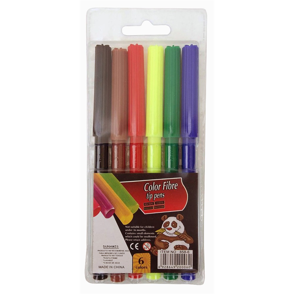 Rostirón, filctoll készlet, vízbázisú 6 klf. szín 1 Rostirón, filctoll készlet, vízbázisú 6 klf. szín