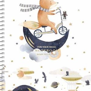 Spirálfüzet, A5, kockás, 80 lap, SHKOLYARYK, "Made with love", vegyes