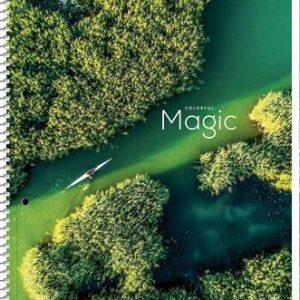 Spirálfüzet, A4+, vonalas, 80 lap, SHKOLYARYK "Colourful magic", vegyes