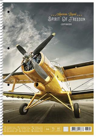 Spirálfüzet, A4, kockás, 80 lap, SHKOLYARYK "Spirit of Freedom", vegyes 1 SHKOLYARYK