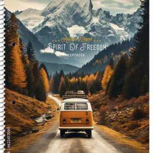 Spirálfüzet, A4, kockás, 80 lap, SHKOLYARYK "Spirit of Freedom", vegyes