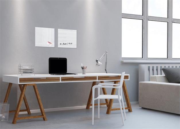 Mágneses üvegtábla, 30x30 cm, SIGEL "Artverum® ", fehér 4 548A19