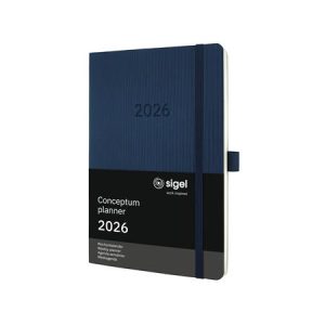 Naptár, A5, heti, 2026, puha borító, SIGEL "Conceptum", éjkék