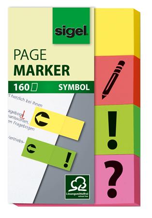 Jelölőcímke, papír, 4x40 lap, 20x50 mm, SIGEL, vegyes szín 1 SIGEL