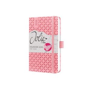 Naptár, A6, heti, 2026, kemény borító, SIGEL "Jolie", rózsaszín