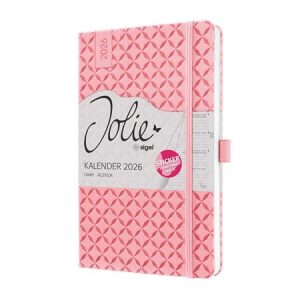 Naptár, A5, heti, 2026, kemény borító, SIGEL "Jolie", rózsaszín