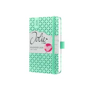Naptár, A5, heti, 2026, kemény borító, SIGEL "Jolie", menta zöld