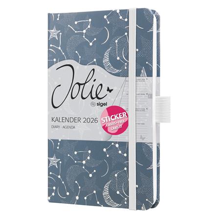Naptár, A6, heti, 2026, kemény borító, SIGEL "Jolie", Cosmic Fantasy Blue 2 Naptár, A6, heti, 2026, kemény borító, SIGEL "Jolie", Cosmic Fantasy Blue