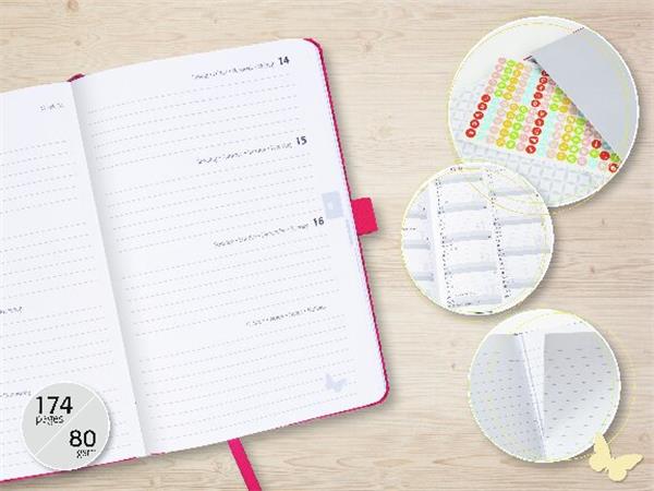 Naptár, A6, heti, 2026, kemény borító, SIGEL "Jolie", Enchanted Nature 3 Agendák, heti beosztással