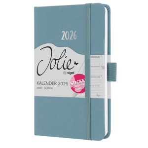 Naptár, A6, heti, 2026, dombornyomott borító, SIGEL "Jolie", kobalt kék