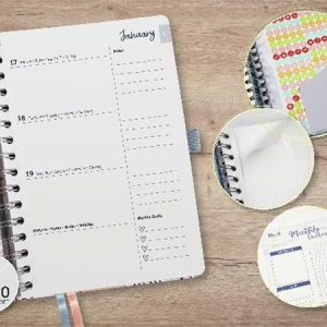 Naptár, spirál, A5, heti, 2026, kemény borító, SIGEL "Jolie", Glittery Joy