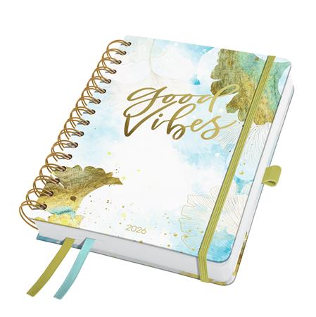 Naptár, spirál, A5, heti, 2026, kemény borító, SIGEL "Jolie", Good Vibes 1 SIGEL
