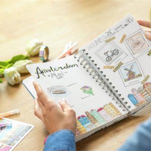 Spirálfüzet, 168x215 mm, pontrácsos, 120 lap, keményfedeles, SIGEL "Jolie Summer Breeze"