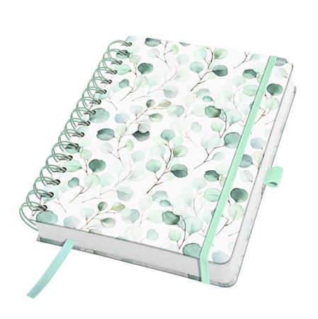Spirálfüzet, 168x215 mm, sima, 120 lap, keményfedeles, SIGEL "Jolie Eucalyptus Day" 1 SIGEL