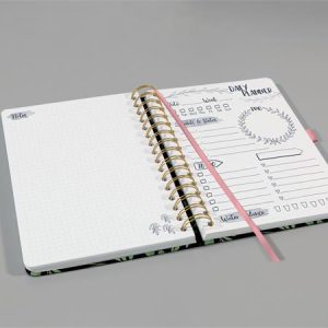 Naptár, A5, heti, dátumozatlan, kemény borító, SIGEL "Jolie", Flower Love