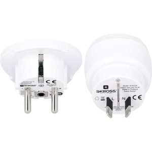 Adapter, Ausztráliába, Kínába, Európába utazóknak, földelt, SKROSS