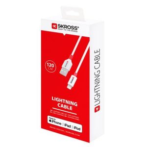 Töltőkábel, USB-A/Lightning (Apple), 1,2m, SKROSS, fehér