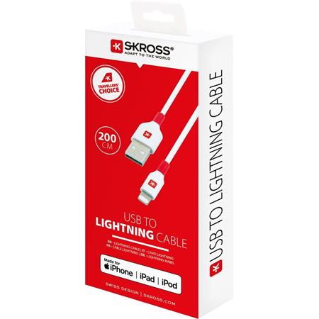 Töltőkábel, USB-A/Lightning (Apple), 2m, SKROSS, fehér 2 Töltőkábel, USB-A/Lightning (Apple), 2m, SKROSS, fehér