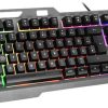 Billentyűzet, vezetékes, gaming, fém, USB, HUN, SPEEDLINK "LUNERA RGB Rainbow", fekete