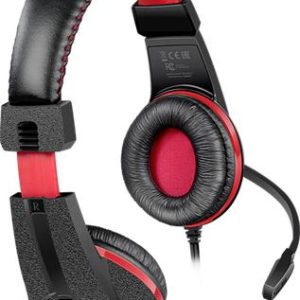 Fejhallgató, mikrofonnal, vezetékes, gaming, 3,5 mm jack, SPEEDLINK "Legatos", fekete-piros