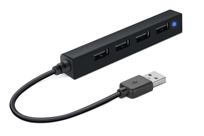 USB elosztó-HUB, 4 port, USB 2.0, SPEEDLINK "Snappy Slim" fekete 1 SPEEDLINK