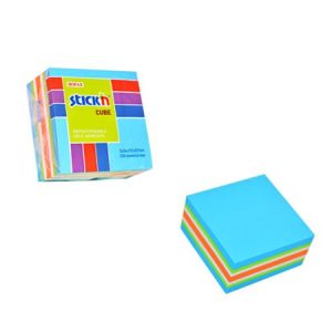 Öntapadó jegyzettömb, 51x51 mm, 250 lap, STICK N, neon kék