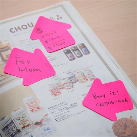 Öntapadó jegyzettömb, nyíl alakú, 70x70 mm, 50 lap, STICK N, magenta 3 Egyedi formájú öntapadó jegyzettömbök