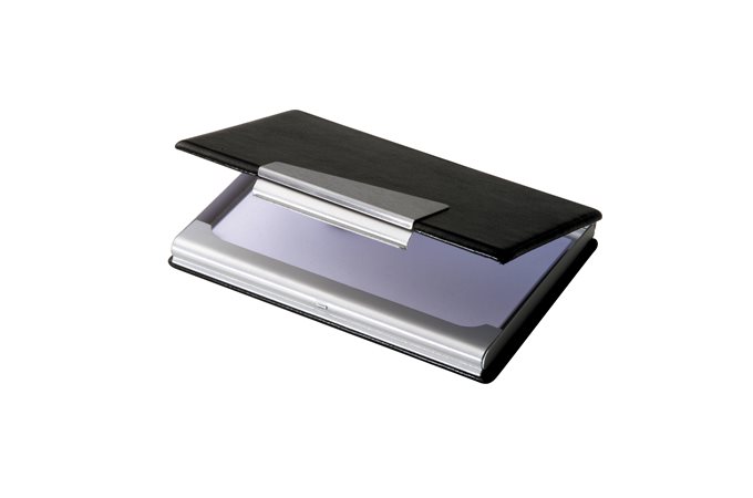 Névjegytartó tárca, alumínium/műbőr, 20 db-os, SIGEL 3 Fekvő névjegykártyatartók