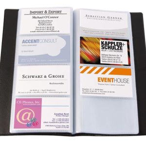 Névjegytartó, műbőr, 192 db-os, SIGEL, fekete