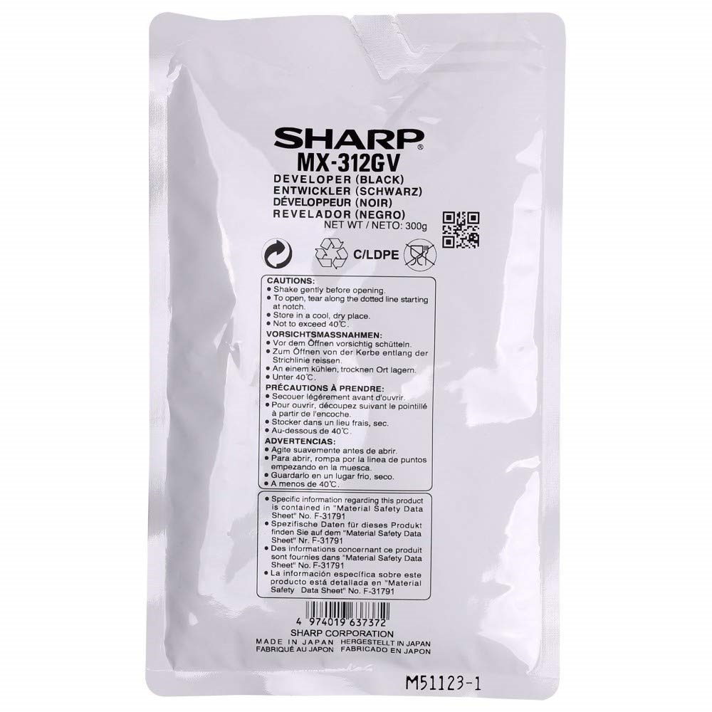 Sharp MX312GV developer black ORIGINAL 1 Sharp MX312GV developer black ORIGINAL