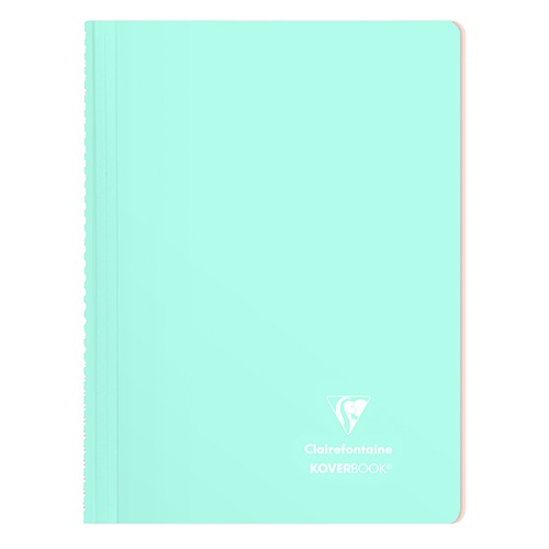 Spirálfüzet Clairefontaine Koverbook Blush A/4 80 lapos PP borítású vonalas menta 1 Spirálfüzet Clairefontaine Koverbook Blush A/4 80 lapos PP borítású vonalas menta
