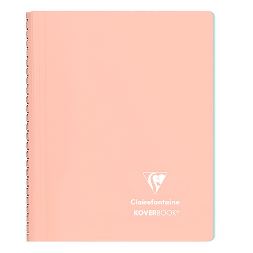 Spirálfüzet Clairefontaine Koverbook Blush A/5 80 lapos PP borítású vonalas korall 1 Spirálfüzet Clairefontaine Koverbook Blush A/5 80 lapos PP borítású vonalas korall
