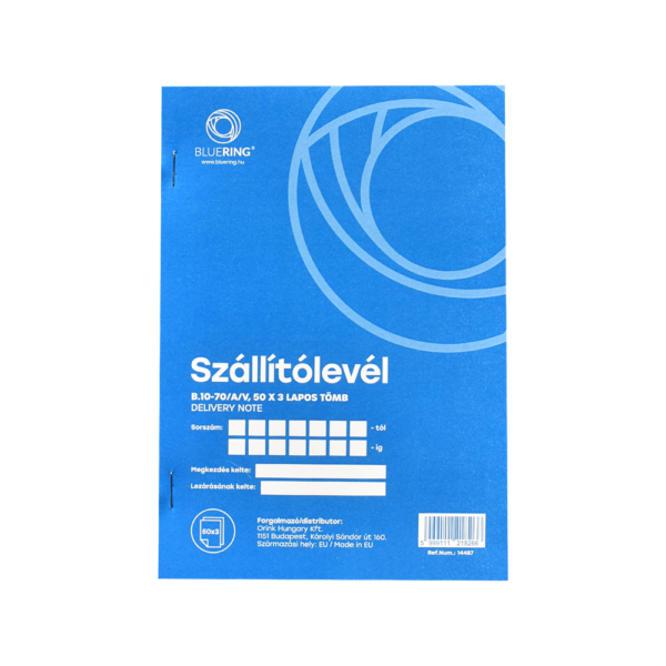 Szallitolevel A5 50x3lapos B10 70AV Bluering i263100