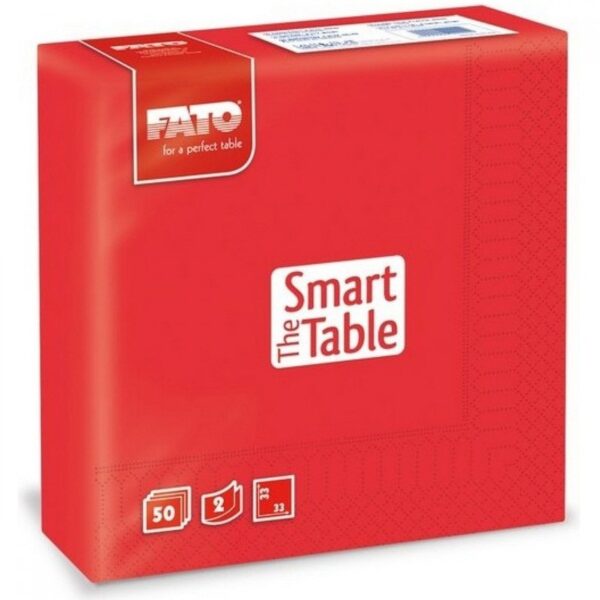 Szalveta 2 retegu 33x33 cm 50 lap cs Fato Smart Table piros i238913