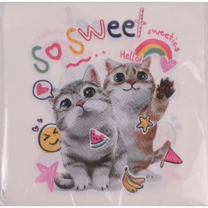 Szalvéta 33x33 cm Cicás 20 db/csomag