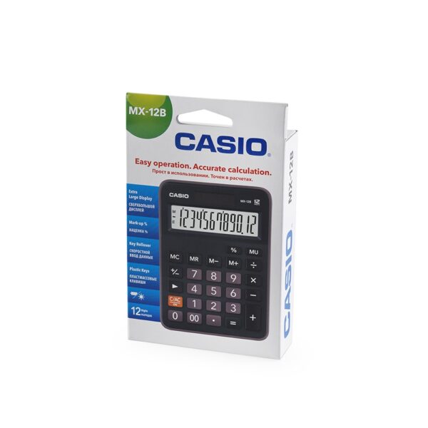 Szamologep asztali 12 digit CASIO MX12B BK dontott kijelzo i15066