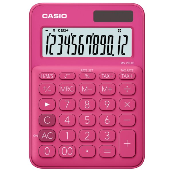 Szamologep asztali 12 digit nagy kijelzo Casio MS 20 UC magenta i591120