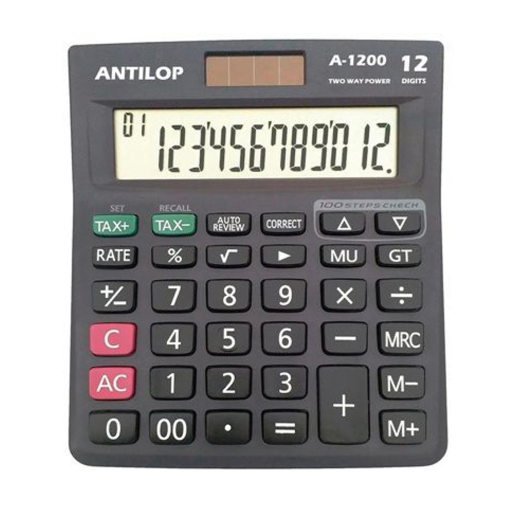 Számológép asztali 12 számjegy nagy, döntött kijelző Antilop A-1200 1 Számológép asztali 12 számjegy nagy, döntött kijelző Antilop A-1200