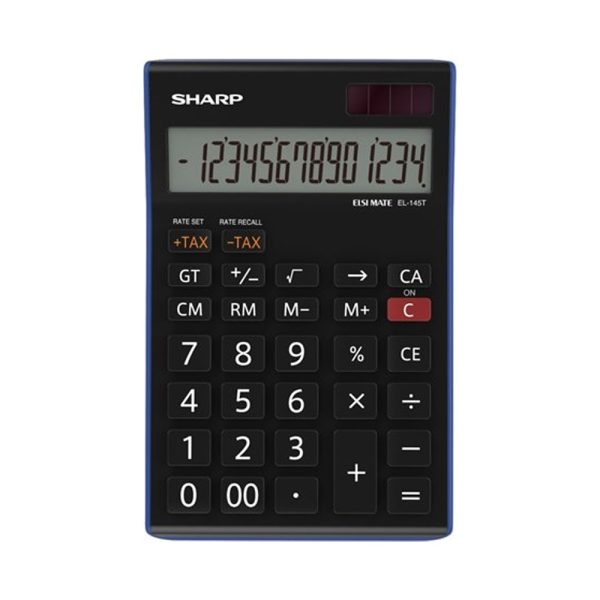 Szamologep asztali 14 digit Sharp EL 145T BL kek i543352