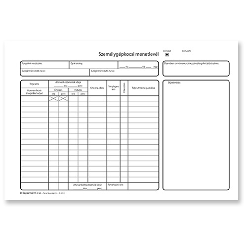 Személygépkocsi menetlevél 100 lapos tömb A/4 fekvő 2 Személygépkocsi menetlevél 100 lapos tömb A/4 fekvő - Image 2