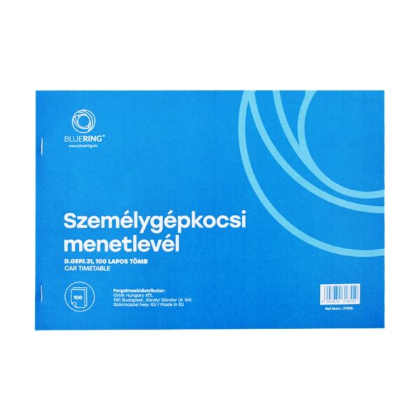 Szemelygepkocsi menetlevel 100lap os tomb A4 fekvo D GEPJ 31 Bluering i512750