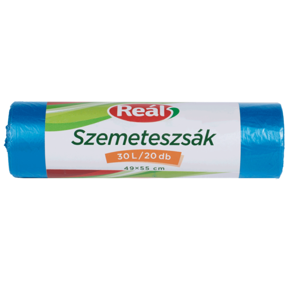 Szemeteszsak 30 liter 49 x 55 cm 20 dbtekercs Real kek i507262