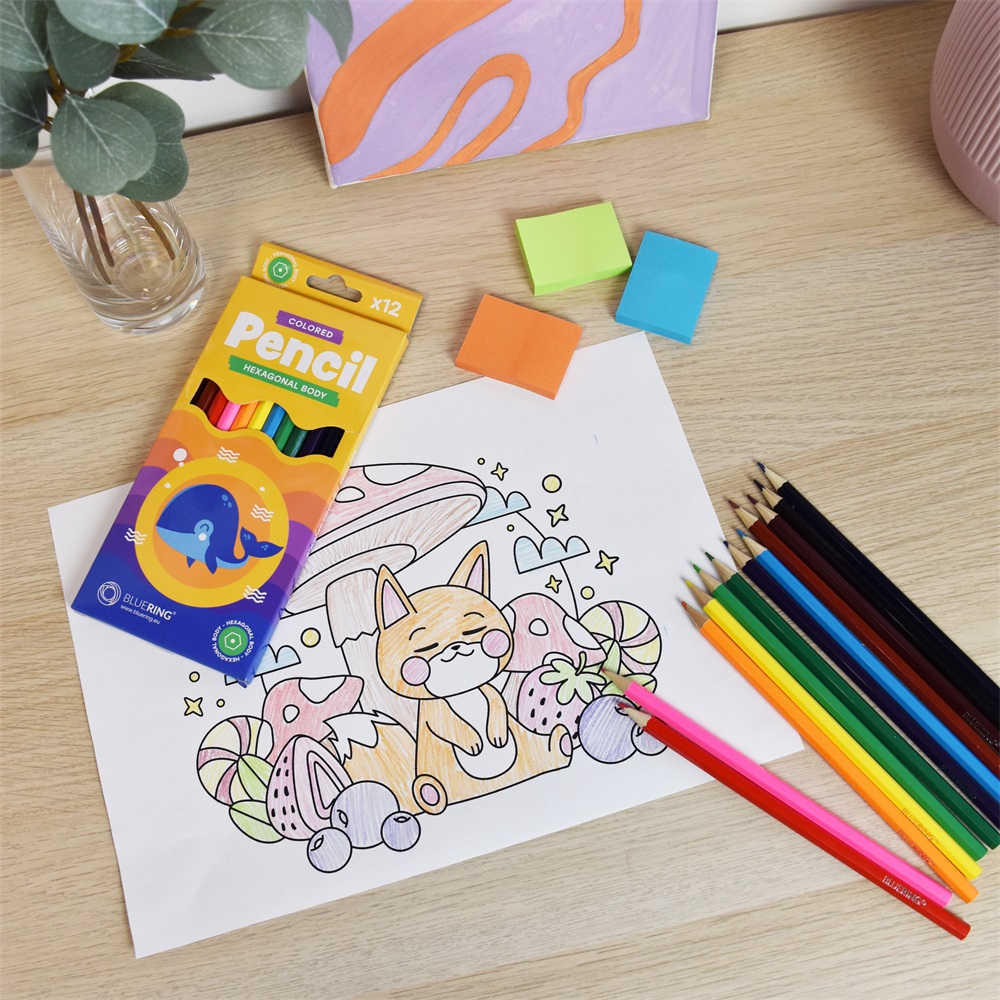 Színes ceruza készlet, hatszögletű Bluering® 12 klf. szín , Bálnás 4 Színes ceruza készlet, hatszögletű Bluering® 12 klf. szín , Bálnás - Image 4