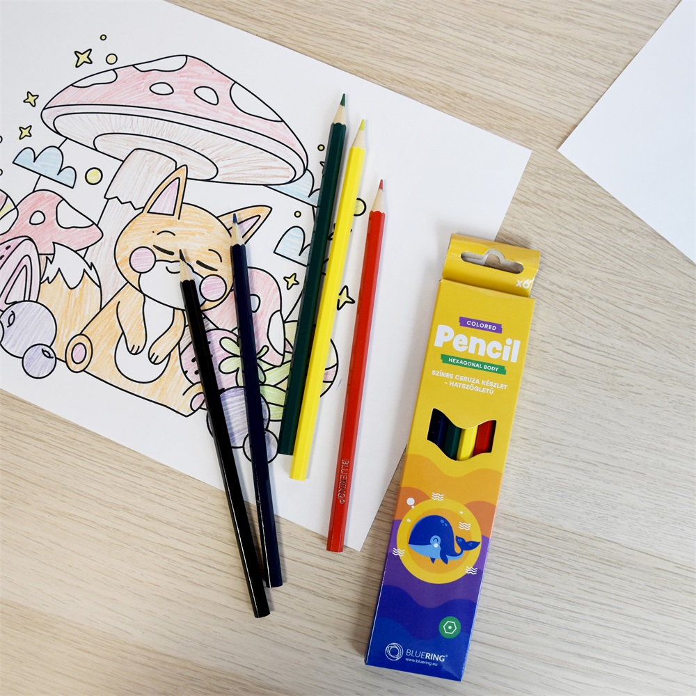 Színes ceruza készlet, hatszögletű Bluering® 6 klf. szín, Bálnás 2 Színes ceruza készlet, hatszögletű Bluering® 6 klf. szín, Bálnás - Image 2
