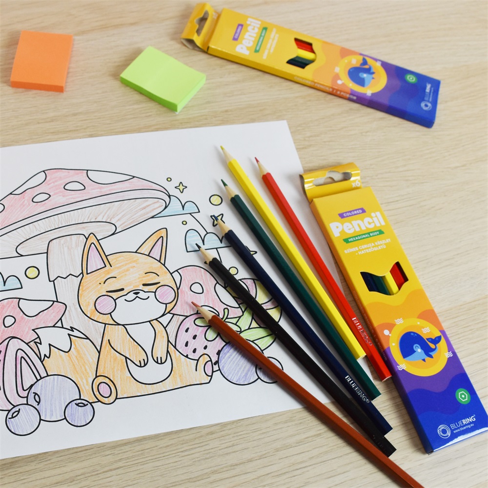 Színes ceruza készlet, hatszögletű Bluering® 6 klf. szín, Bálnás 3 Színes ceruza készlet, hatszögletű Bluering® 6 klf. szín, Bálnás - Image 3