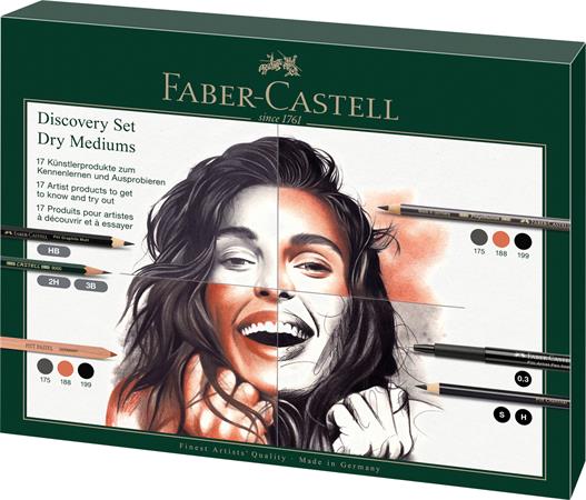 Ceruza készlet, száraz technikákhoz, FABER-CASTELL "Discovery set", 17 db-os szett 1 FABER-CASTELL