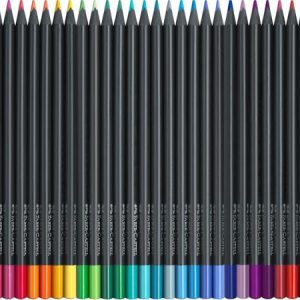 Színes ceruza készlet, háromszögletű, FABER-CASTELL "Black Edition",  36 különböző szín
