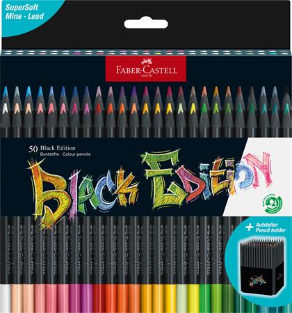 Színes ceruza készlet, háromszögletű, FABER-CASTELL "Black Edition", 50 különböző szín 1 FABER-CASTELL